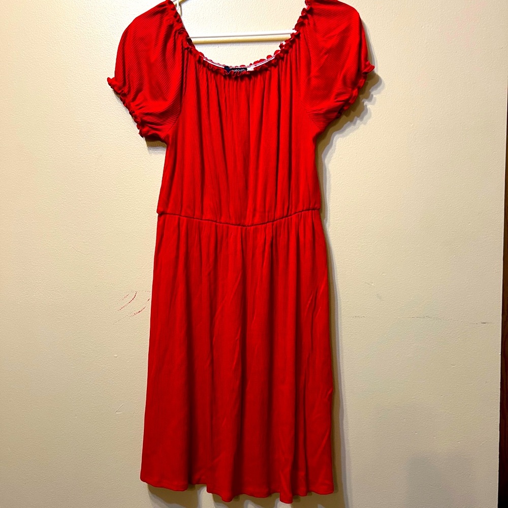 NWOT Modcloth Red Ribbed Dress, Women’s Size M